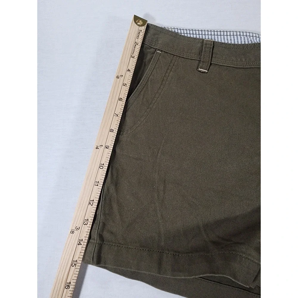 Natural Reflections Shorts Womens 16 Chino Olive Green Cotton Utility Gorpcore